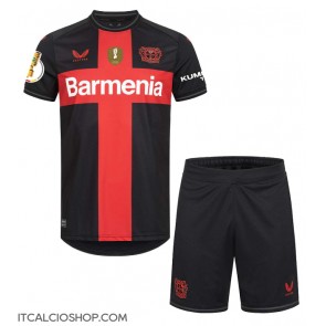 Bayer Leverkusen Prima Maglia Bambino 2023-24 Manica Corta (+ Pantaloni corti)